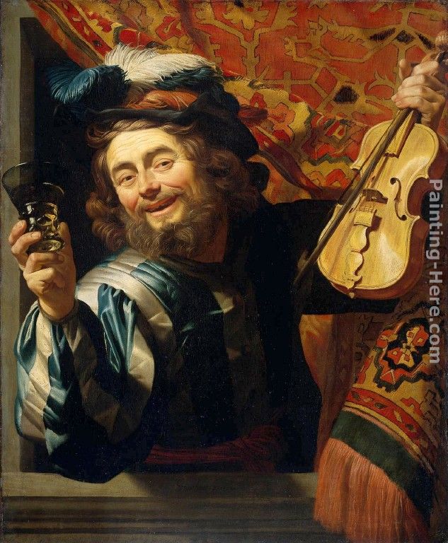 The Merry Fiddler painting - Gerrit van Honthorst The Merry Fiddler art painting